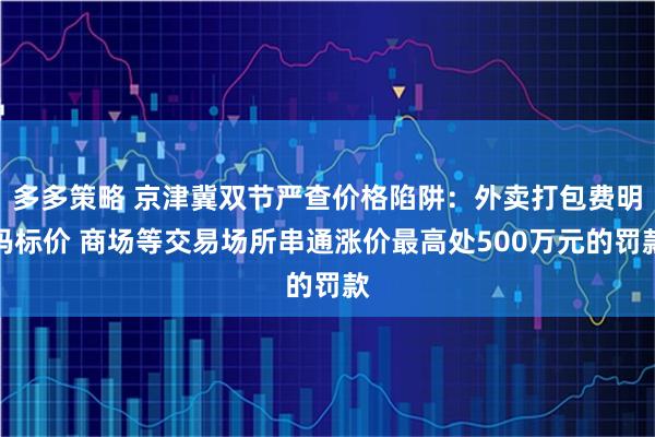 多多策略 京津冀双节严查价格陷阱：外卖打包费明码标价 商场等交易场所串通涨价最高处500万元的罚款